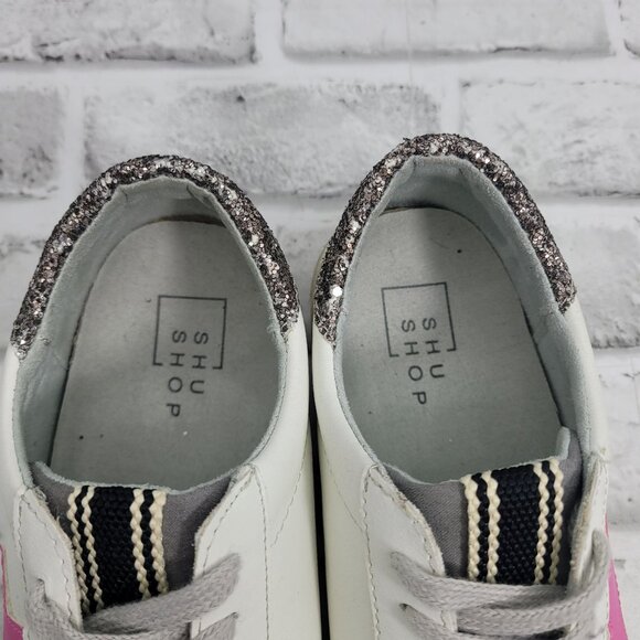 ShuShop Paris Sneakers Pink Star Glitter Heel Women's Size 6.5 - Picture 7 of 8